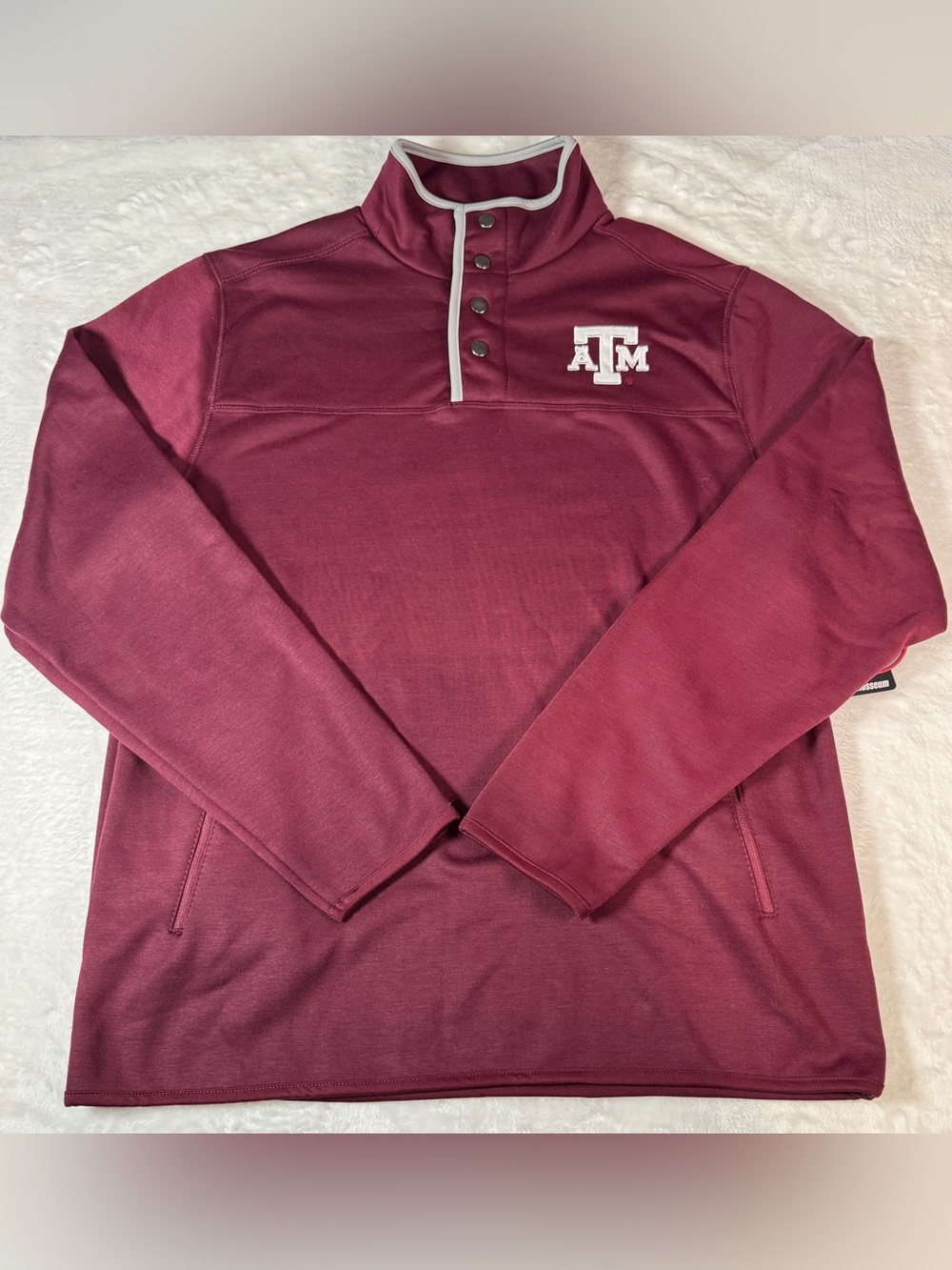 Colosseum Texas A&M Aggies Men’s L Maroon Snap Pullover 1/4 Neck NWT